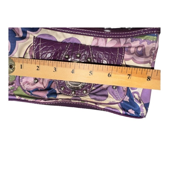 Y2K VTG RARE KATHY VAN ZEELAND CROSSBODY MINI BAG PURPLE/MULTICOLORED FAUX LEATH - Picture 12 of 16